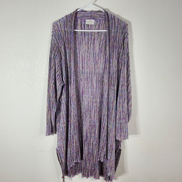 Linda Lundström Multicolor One Size Open Drape Cardigan Tunic Sweater Lavender - Picture 1 of 8